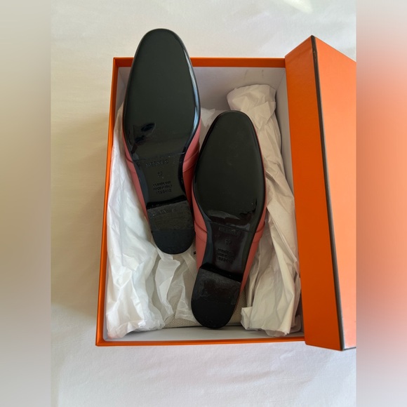 Hermes OZ Mules Loafers with Kelly Buckles 37 Pink Blush - Picture 4 of 9